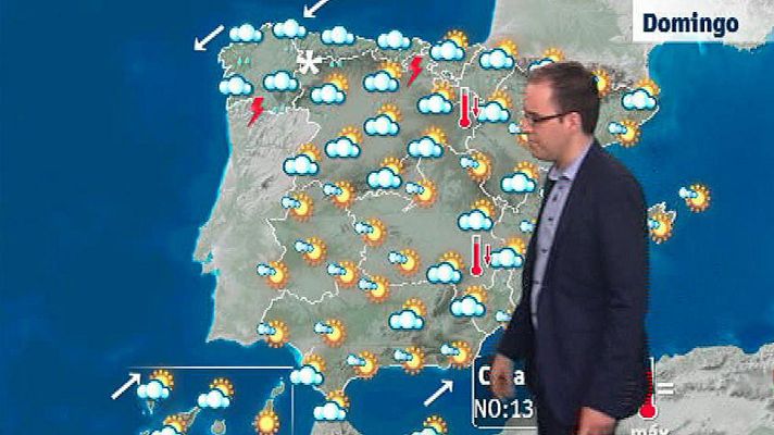 El tiempo - Nuboso con precipitaciones en la península, salvo en el área mediterránea