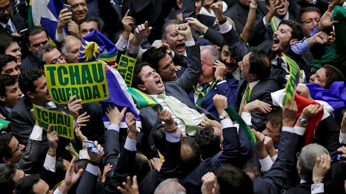 Telediario 1 - La Cámara de Diputados apoya la destitución de Rousseff