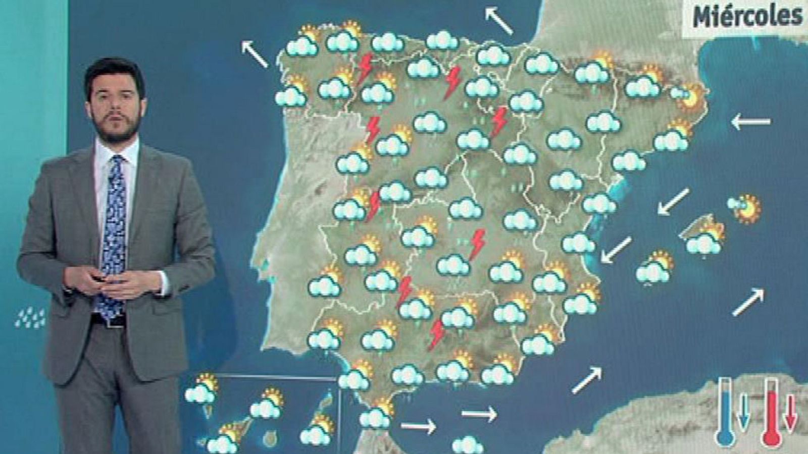 Cielo nuboso y chubascos en la mayor parte de la Península
