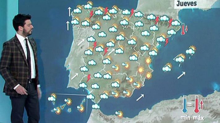 El tiempo - Nuboso con precipitaciones fuertes en Cataluña y Aragón