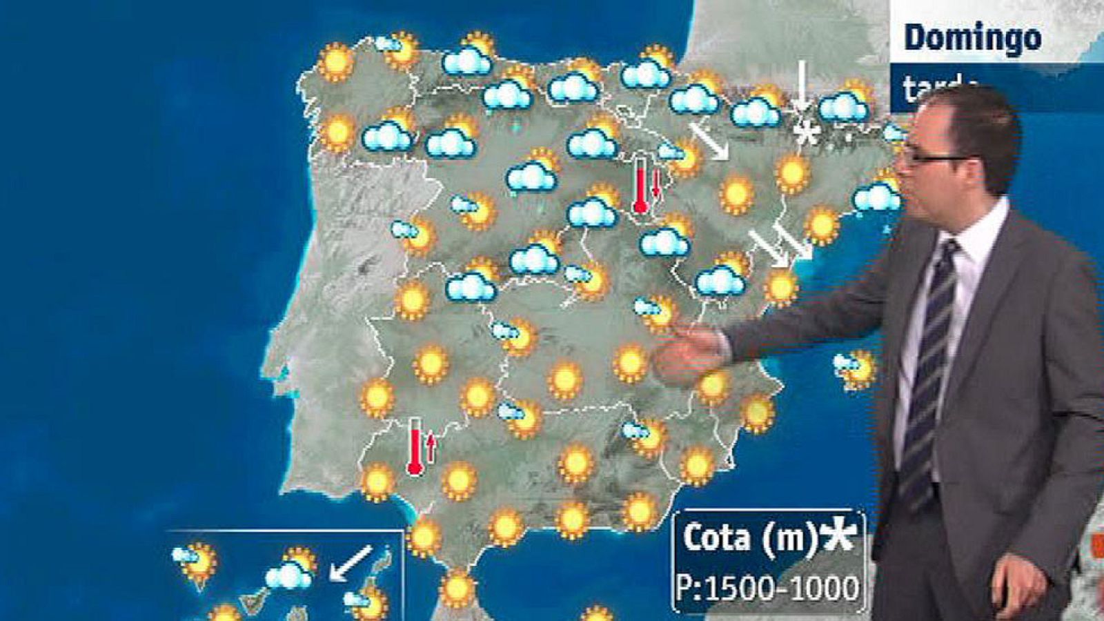 Intervalos de viento fuerte en Pirineos, valle del Ebro y Gerona