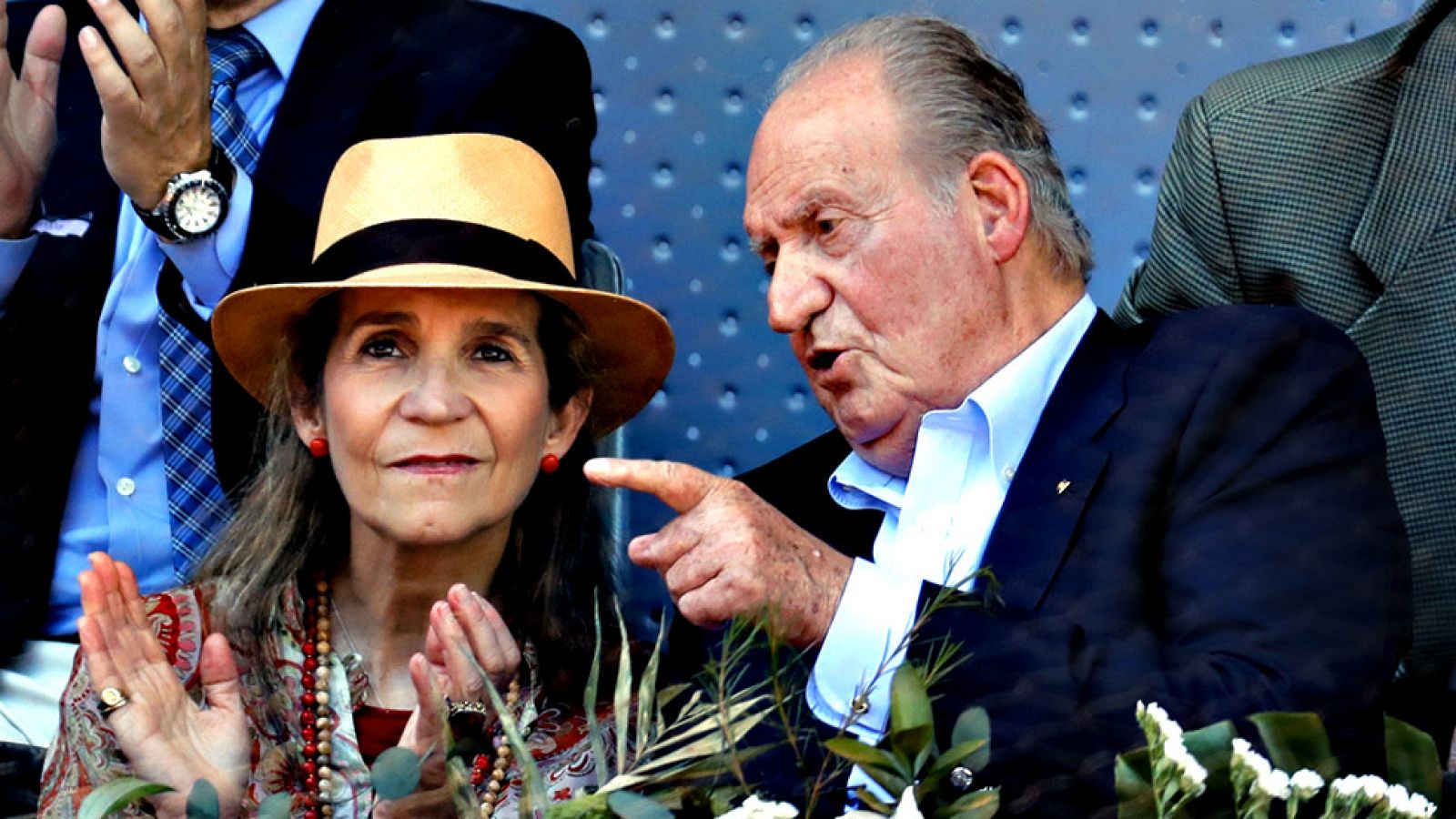 El monarca emérito no ha querido perderse el partido con el que Rafa Nadal debuta en el Mutua Madrid Open.