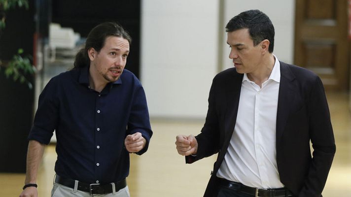 Telediario 1 - Podemos ofrece al PSOE presentar listas conjuntas al Senado pero Sánchez lo rechaza