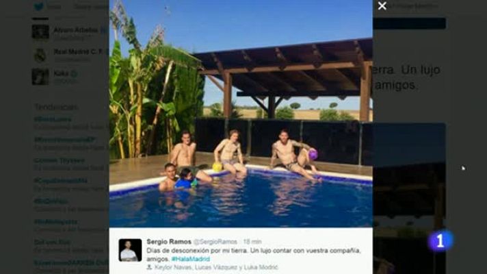 Telediario 1 - La plantilla del Madrid disfruta de su descanso