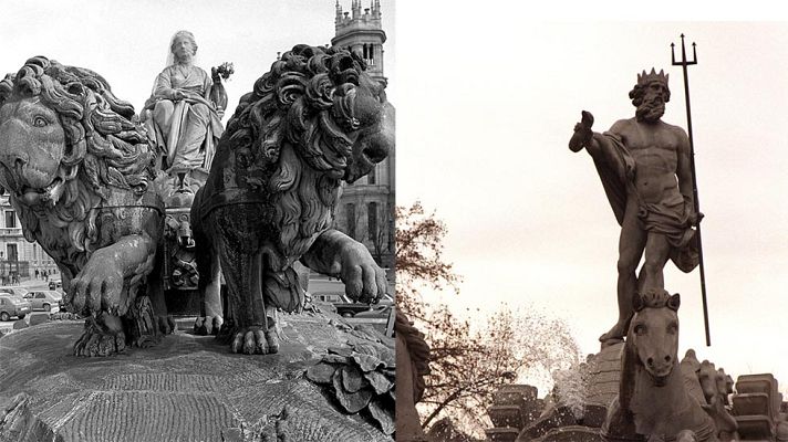 Telediario 1 - Real Madrid y Atlético se llevan la Cibeles y Neptuno a Milán