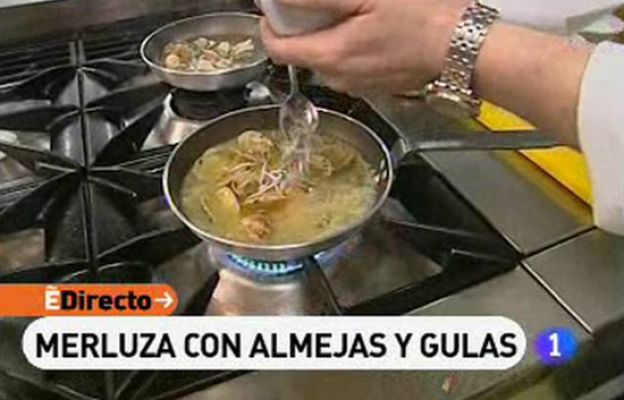 RTVE Cocina - merluza sobre almejas y gulas