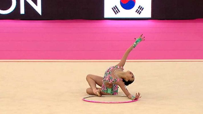 Gimnasia artística - Copa del Mundo: Clasif. individual grupo  'A'. Aro y Pelota