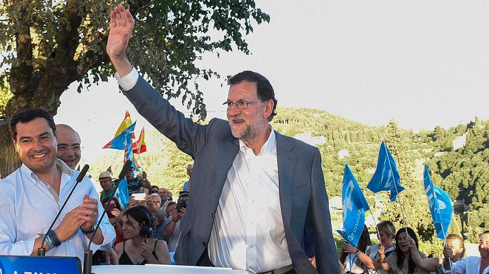 Telediario 1 - Rajoy pide el voto para no dar marcha atrás en la recuperación económica