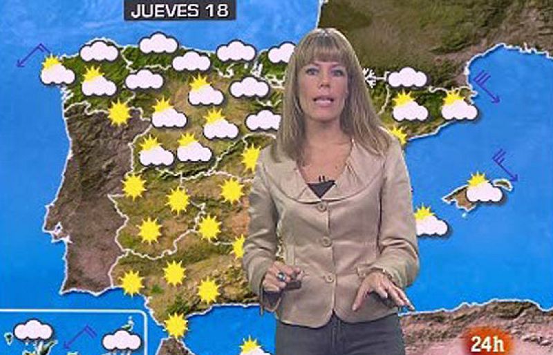 Este jueves se prevén lluvias débiles en el litoral cantábrico y soplarán vientos fuertes en el noreste y en Baleares. Las temperaturas no experimentarán grandes cambios.