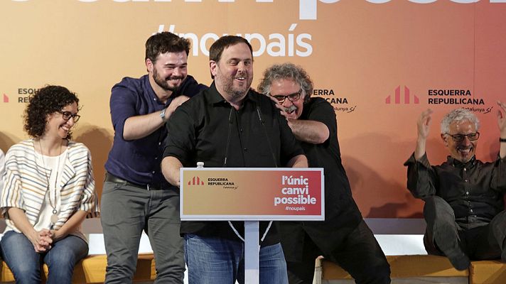 Telediario 1 - ERC afirma que han perdido su confianza en Iglesias y piden su apoyo a los votantes de la CUP