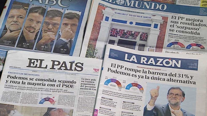 Las encuestas coinciden en que el PP ganará las elecciones y Unidos Podemos se afianza como segunda fuerza
