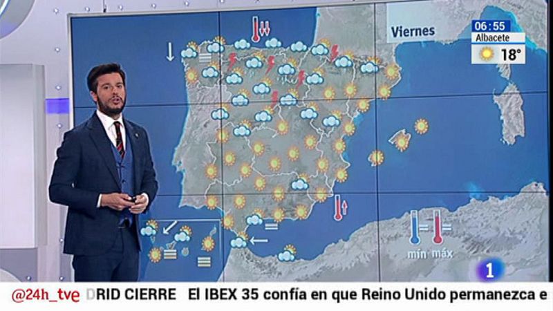 Chubascos y tormentas fuertes en el norte, despejado en el resto de España - El tiempo | Ver
