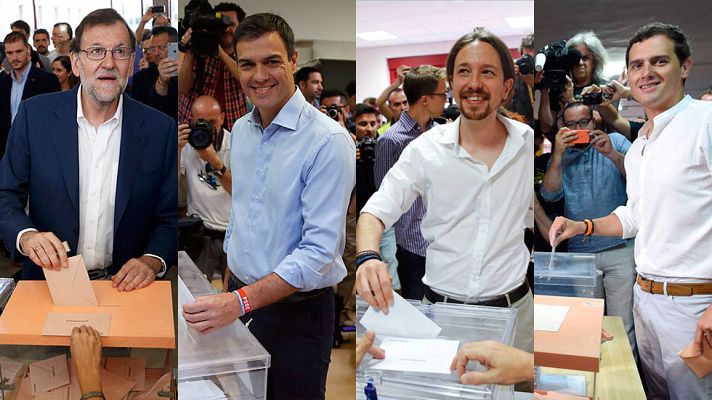Telediario 1 - Los principales líderes políticos depositan su voto
