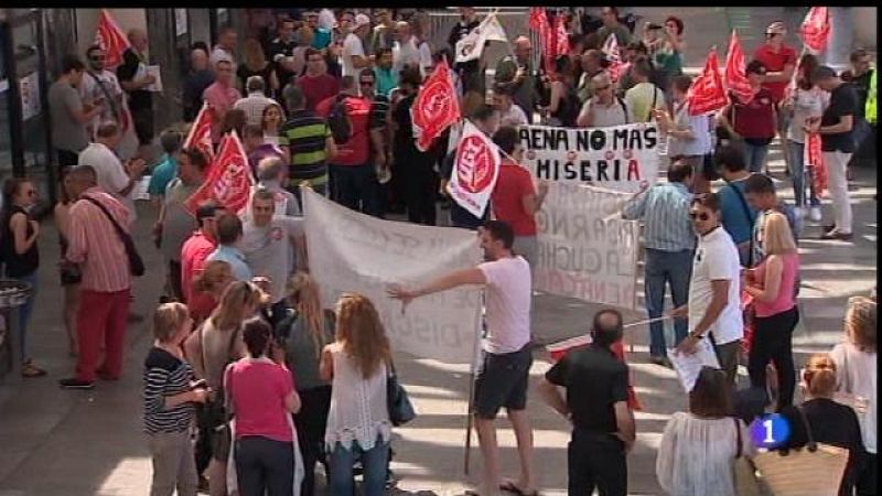 Manifestació dels treballadors de 'handling'