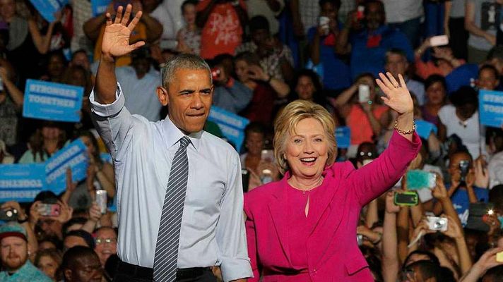 Telediario 1 - Obama, en su primer mitin con Clinton: "Estoy aquí porque creo en ella"