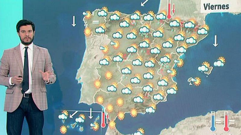 Tormentas en áreas montañosas y del interior peninsular con temperaturas en ascenso en el Mediterráneo