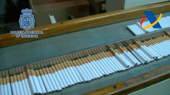 Telediario 1 - La Policía incauta 39 toneladas de tabaco picado de contrabando