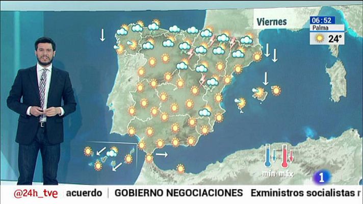 El tiempo - Temperaturas en descenso y lluvia en los sistemas montañosos del norte