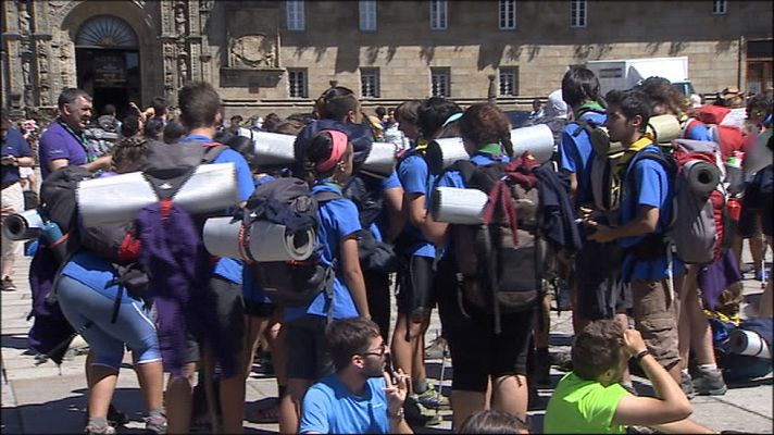 Telediario 1 - El número de peregrinos hacia Santiago no deja de aumentar