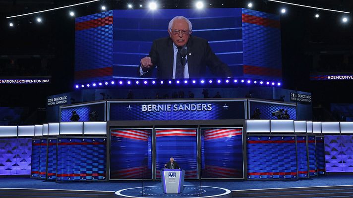 Telediario 1 - Sanders inaugura la convención demócrata y pide el apoyo para el liderazgo "unificador" de Clinton