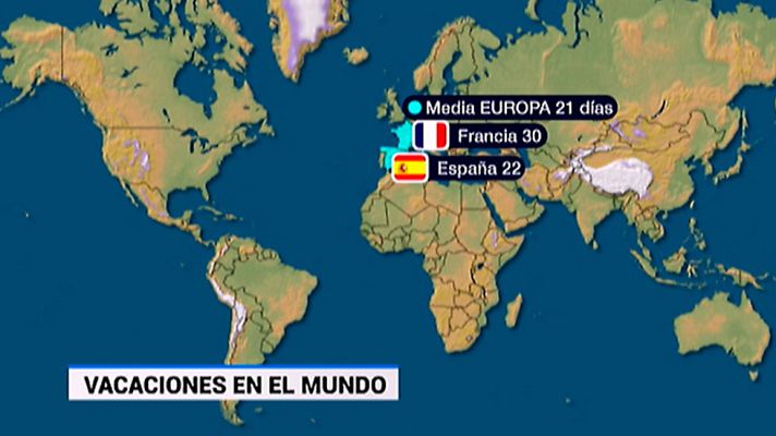 Telediario 1 - España es uno de los países donde tenemos por ley más vacaciones frente a países como Estados Unidos o los países asiáticos