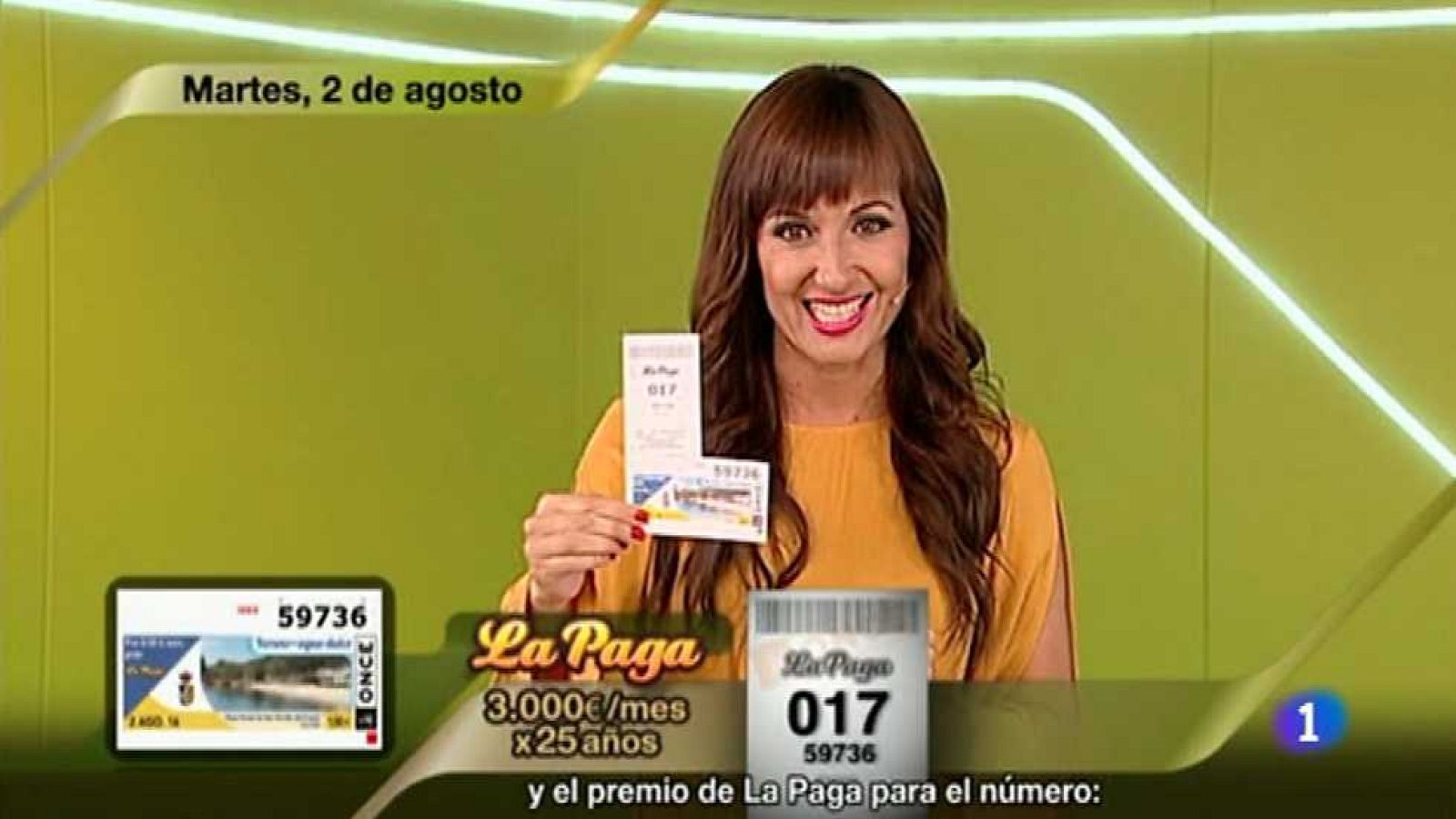 Sorteo ONCE - 02/08/16 - ver ahora