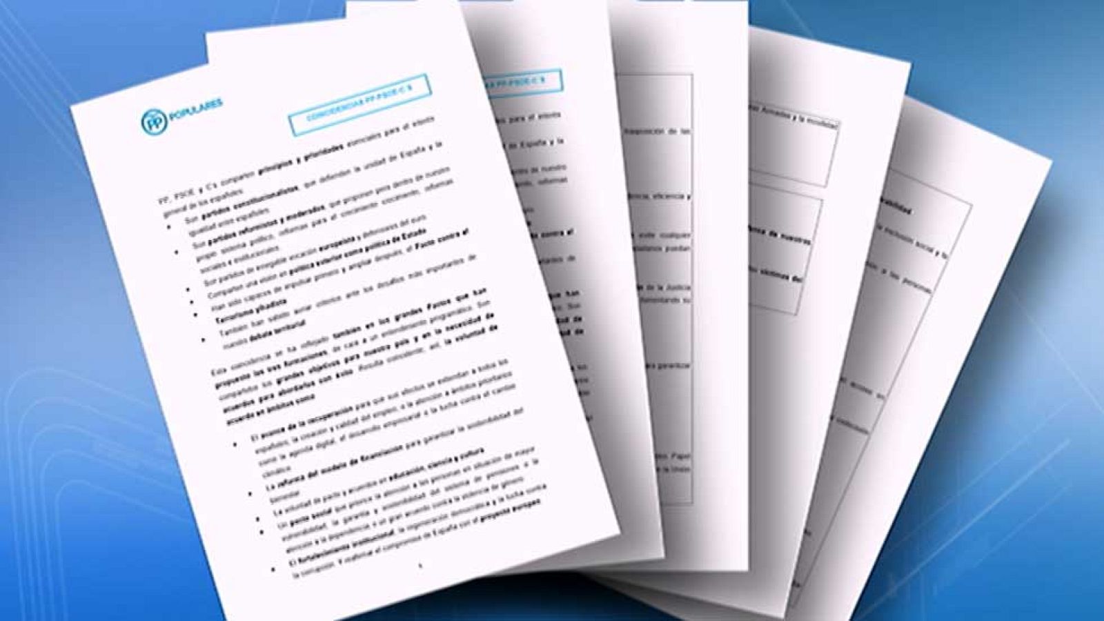 El PP reúne en un documento las coincidencias entre su programa y el de Ciudadanos y con el acuerdo entre Sánchez y Rivera