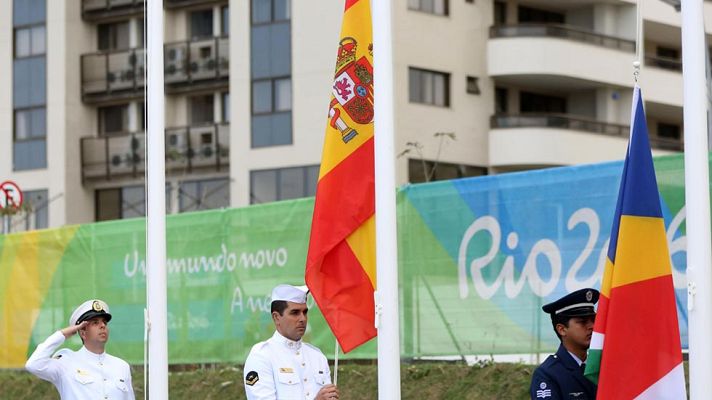 Telediario 1 - Río 2016: la bandera española ondea en la Villa