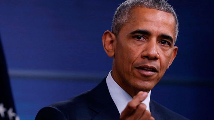 Telediario 1 - El presidente de EE.UU presiona a Rusia por Siria y desestima las quejas de Trump sobre las elecciones