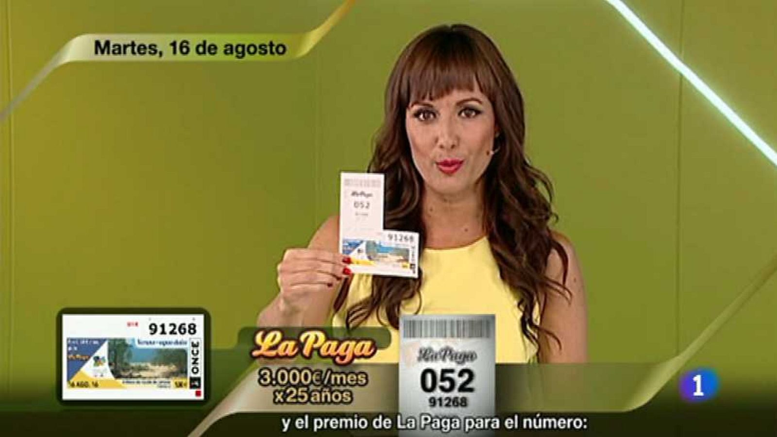 Sorteo ONCE - 16/08/16 - ver ahora