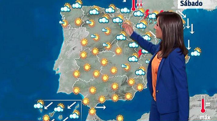 El tiempo - Tormentas en el noreste y temperaturas altas en tercio sur peninsular