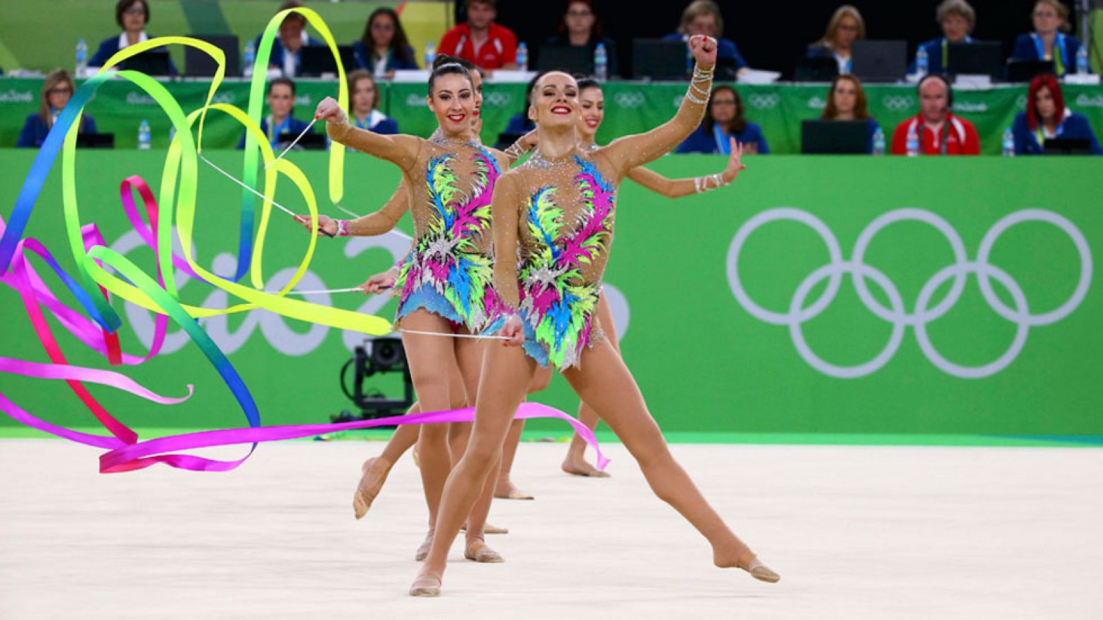 Río 2016. Gimnasia rítmica | El equipo español logra una puntuación de 17.800 puntos en cinta