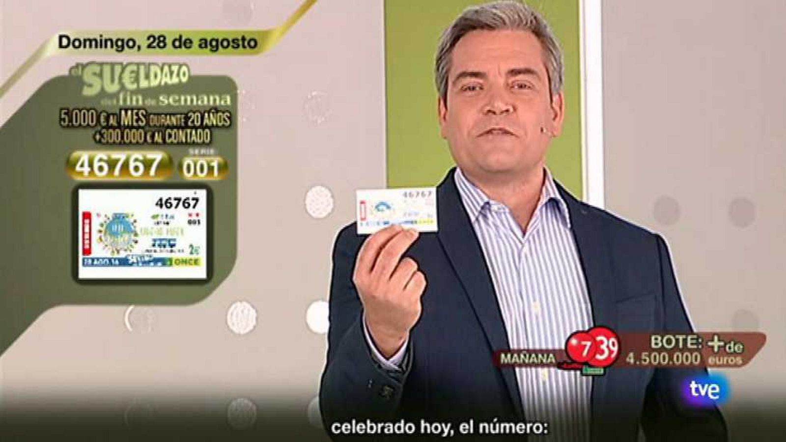 Sorteo ONCE - 28/08/16 - ver ahora