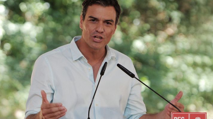 Telediario 1 - Pedro Sánchez pide  a los  "partidos del cambio" un acuerdo que acabe con el Gobierno del Partido Popular.