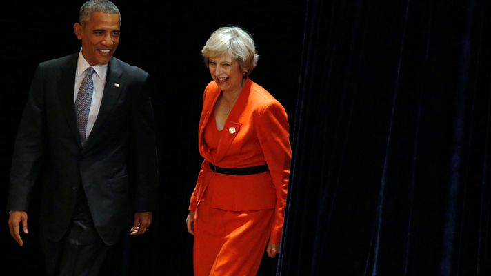 Telediario 1 - Theresa May y Obama se reúnen durante el G20 para hablar del Brexit
