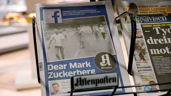 Telediario 1 - Facebook rectifica y levanta la censura sobre la icónica foto de la niña que huye de un ataque de napalm en Vietnam