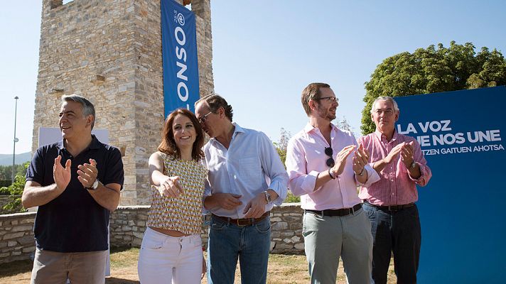 Telediario 1 - El PP pide el voto en Euskadi para desbloquear España