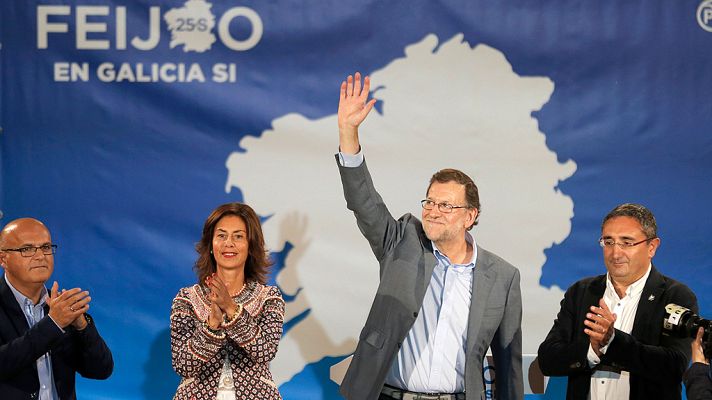 Telediario 1 - Rajoy pide hacer realidad la coalición del PP "con los gallegos"