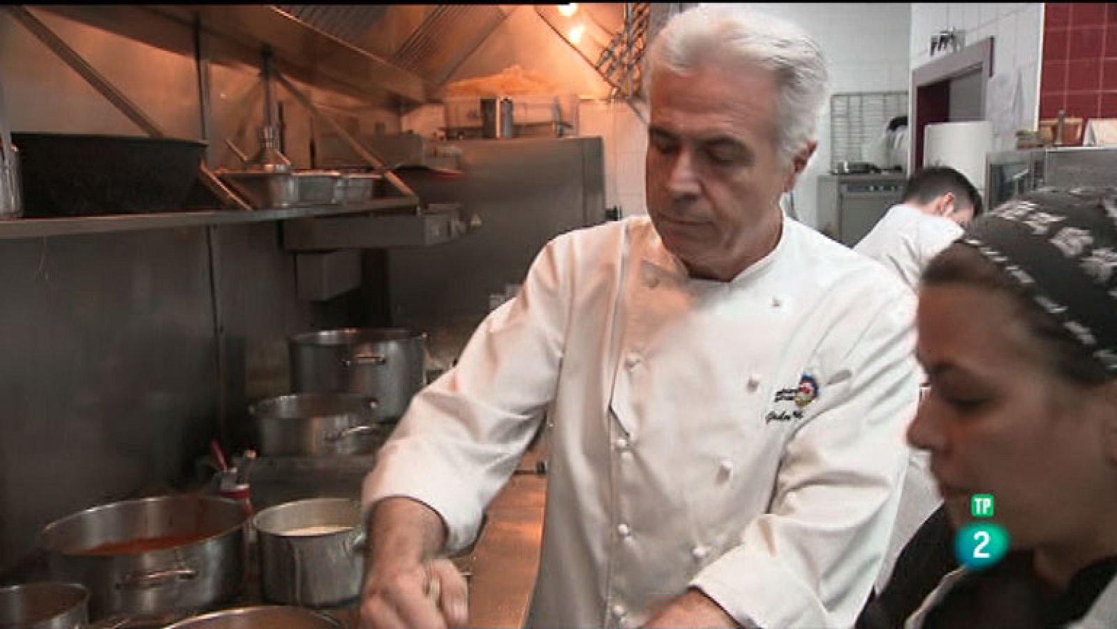 La Aventura del Saber. TVE. Sección 'Jefes de cocina'. Rafael Ansón. Pedro Larumbe