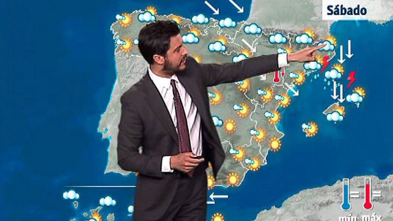 Chubascos fuertes en el este de Cataluña y de Baleares