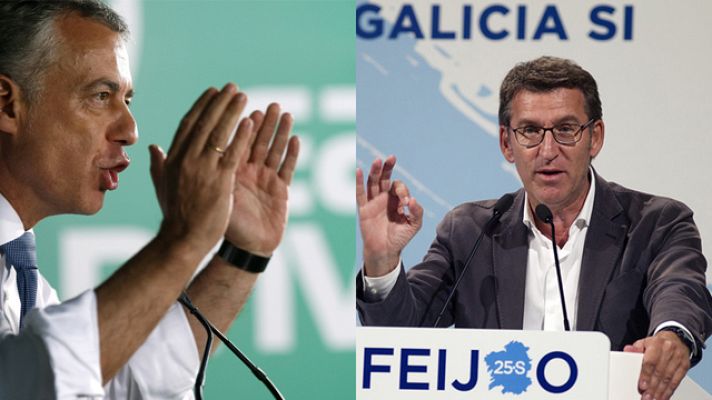 Telediario 1 - Urkullu necesitará pactar para gobernar y Feijóo revalidaría la mayoría absoluta, según los sondeos