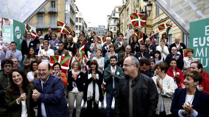 Telediario 1 - El PNV alerta de los "peligros" de una posible alianza entre EH Bildu y Podemos