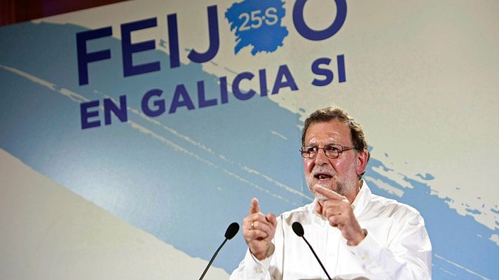 Telediario 1 - Mariano Rajoy pide el voto para revalidar la mayoría absoluta del PP en Galicia