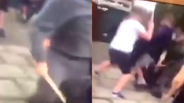 Telediario 1 - Un centenar de colegiales organiza una batalla campal con "palos y cuchillos" en un suburbio de Londres