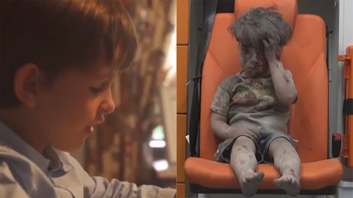 Telediario 1 - Un niño estadounidense escribe a Obama para que traiga al pequeño sirio Omran, herido en Alepo