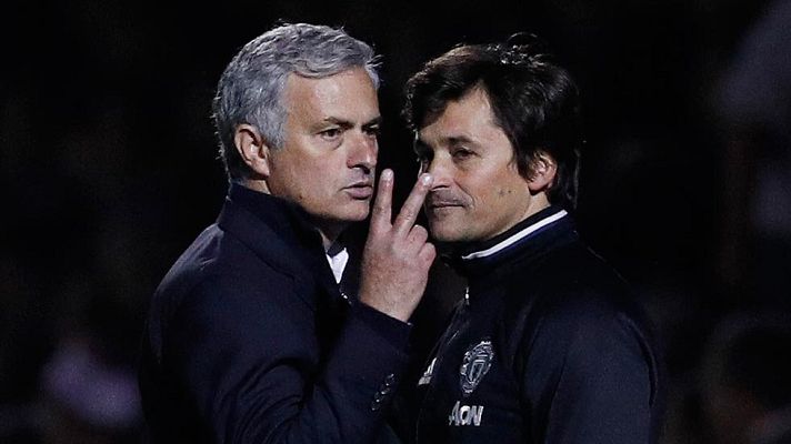 Telediario 1 - Mou y Pep se verán las caras de nuevo en el cruce de la Copa de la Liga