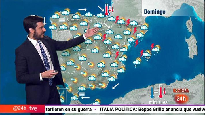 El tiempo - Tormentas fuertes en Cataluña y chubascos en Baleares y Comunidad Valenciana