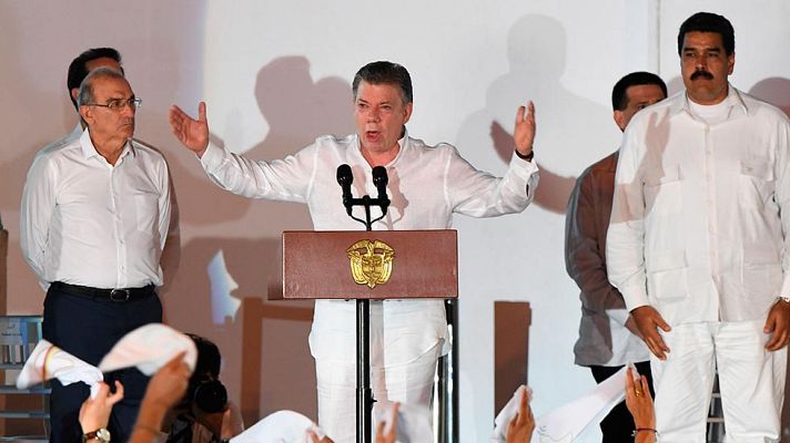 Informativo 24h - Santos da la "bienvenida" a un futuro esperanzador para Colombia