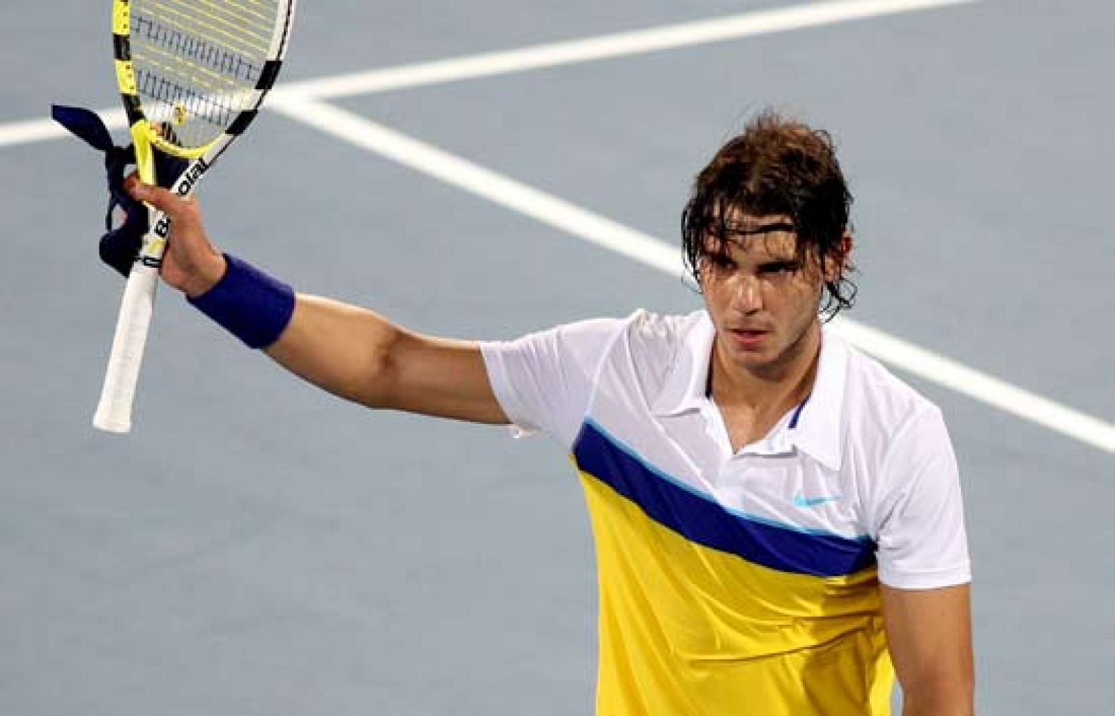 Nadal se ha impuesto a Navydenko por 6-2 y 6-3 en las semifinales del torneo de exhibición de Abu Dhabi.