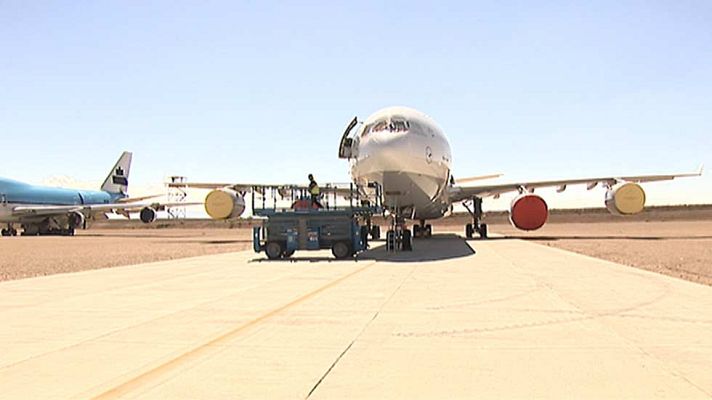 Telediario 1 - El aeropuerto de Teruel multiplica sus operaciones por cuatro en los últimos dos años
